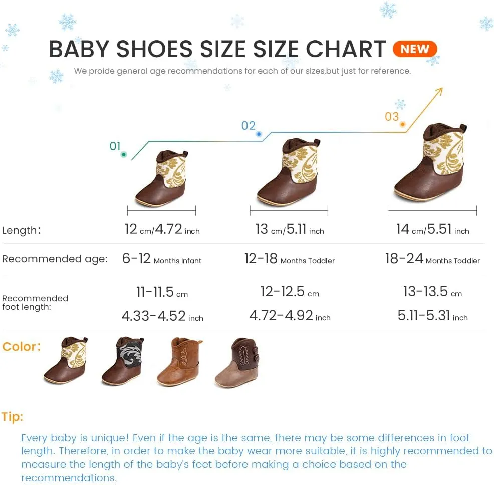 Meckior Baby Girls Cowboy Tassel Boots Side Zipper Moccasins Soft Bottom Non-Slip Toddler Shoe
