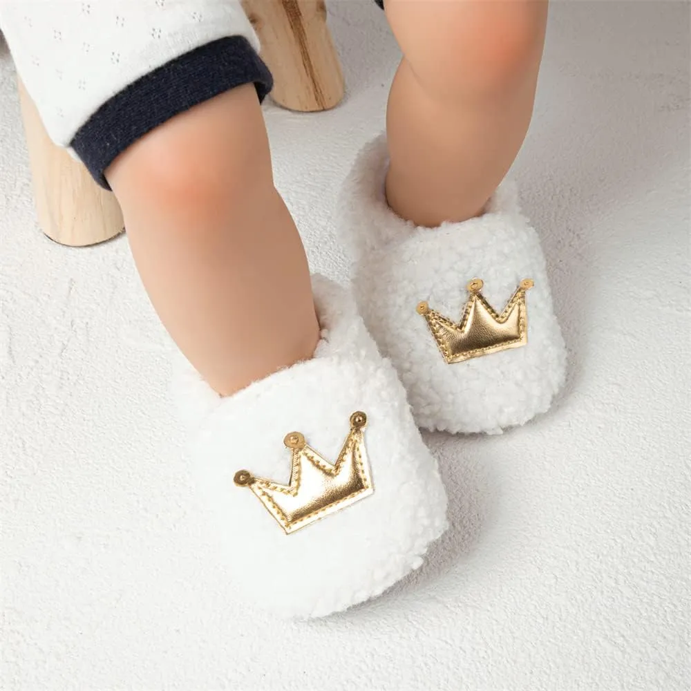 Meckior Save Beautiful Cute Cartoon Infant Unisex Baby Warm Cotton Anti-Slip Soft Sole First Walkers Shoes