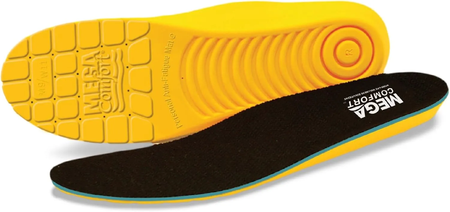 MEGAComfort Personal Anti-Fatigue Mat Shoe Inserts, Size M13, Memory Foam Insoles, and Shock Absorption, Ergonomically Designed, Reduce Pain and Improve Balance