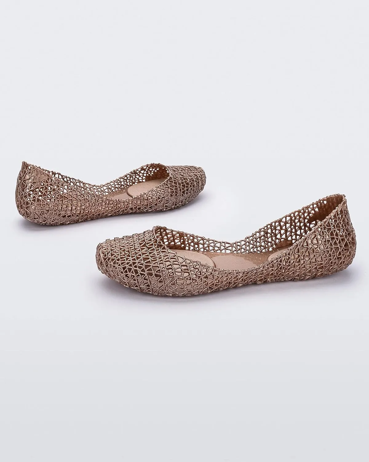 Melissa Campana Papel Flats for Women - Comfortable, Stylish & Flexible Slide-On Closed-Toe Jelly Flat Shoes with Hollow Interwoven Cut Out Design