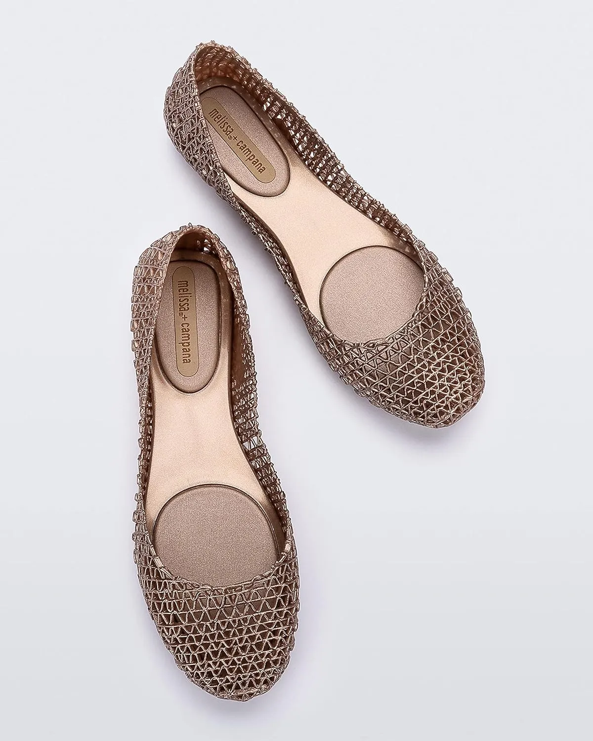 Melissa Campana Papel Flats for Women - Comfortable, Stylish & Flexible Slide-On Closed-Toe Jelly Flat Shoes with Hollow Interwoven Cut Out Design