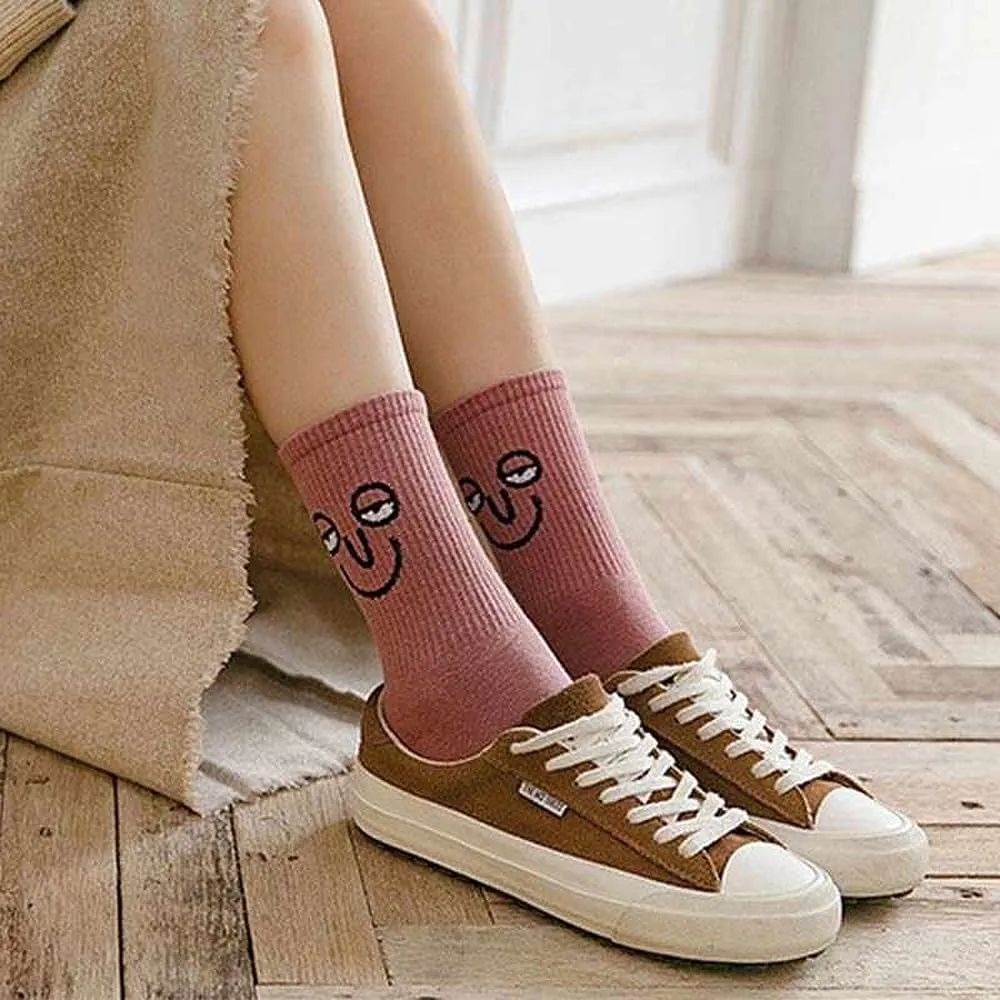 Meloday 10 PACK Crazy Funny Emotion Crew Socks Soft Cotton - 10 different fun designs and color per pack