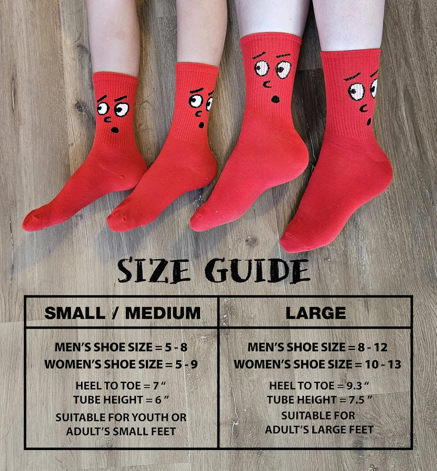 Meloday 10 PACK Crazy Funny Emotion Crew Socks Soft Cotton - 10 different fun designs and color per pack