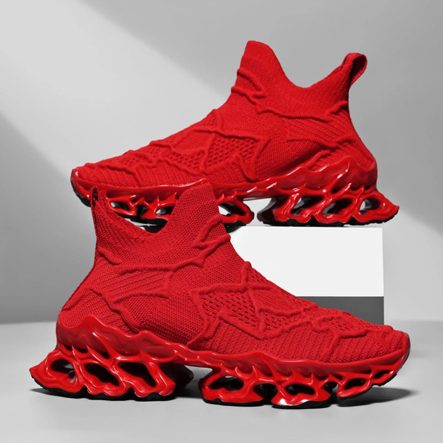 Men Women Sneakers Mesh Breathable Comfort Slip on Athletic Sport Trail Running Blade Walking Tennis Shoes