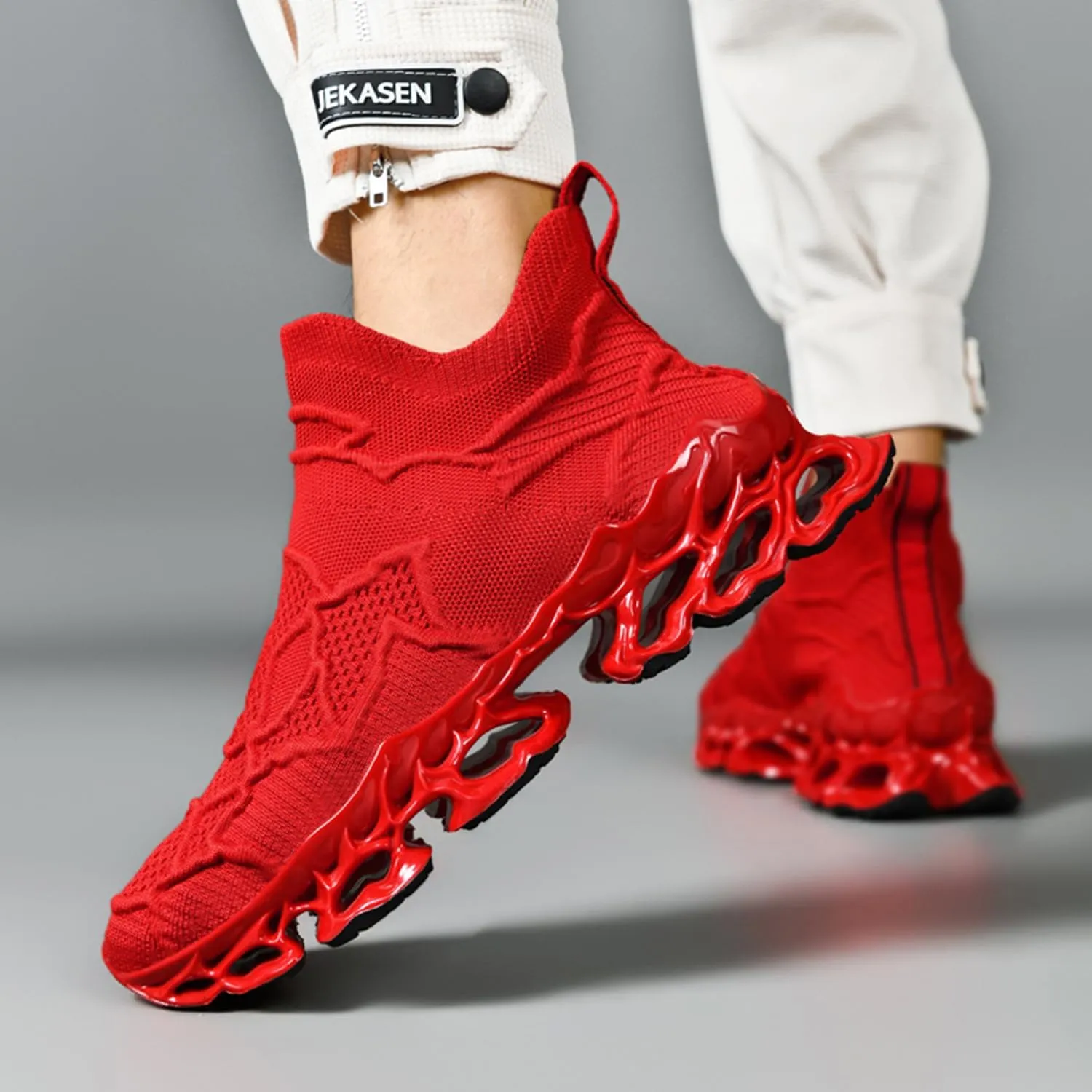 Men Women Sneakers Mesh Breathable Comfort Slip on Athletic Sport Trail Running Blade Walking Tennis Shoes