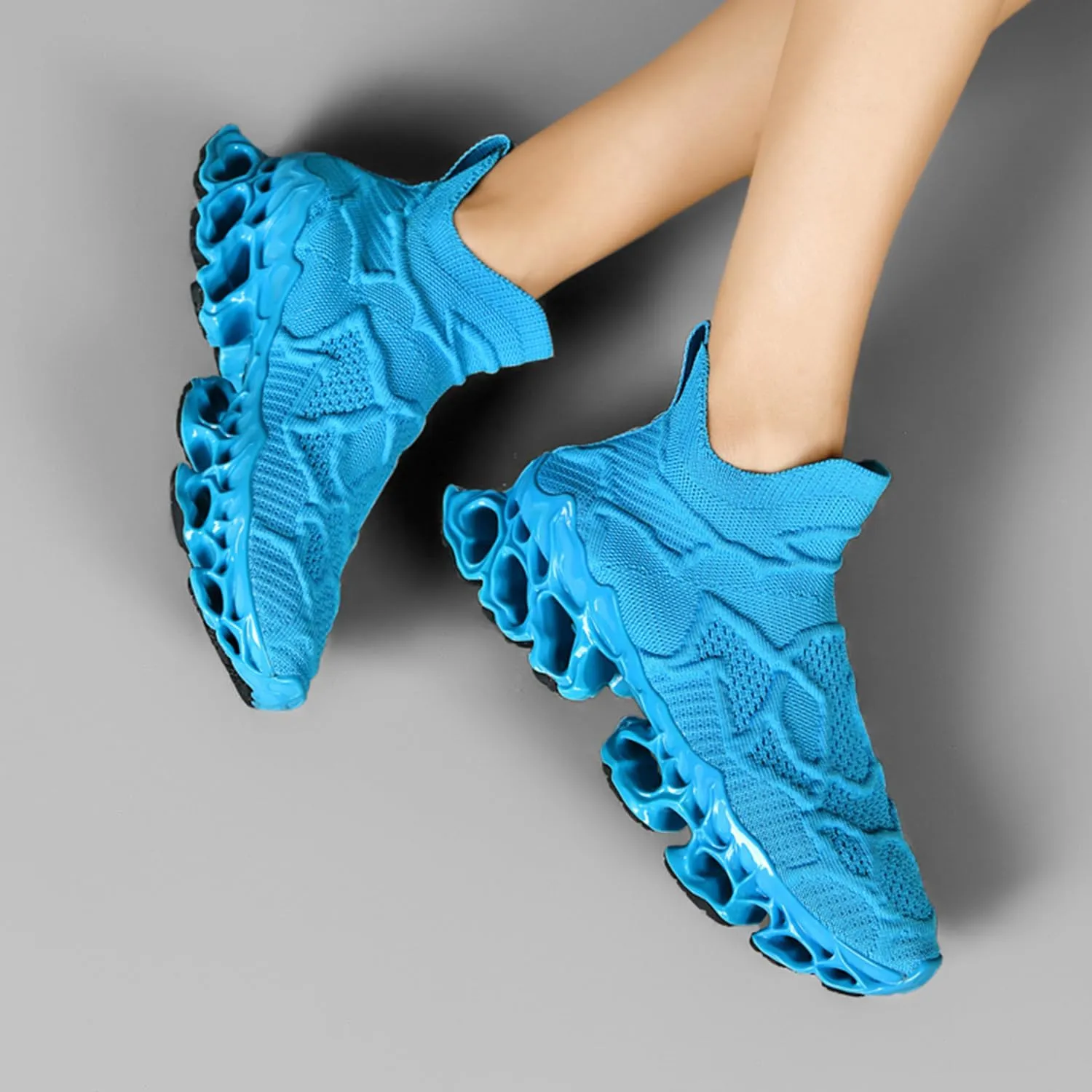 Men Women Sneakers Mesh Breathable Comfort Slip on Athletic Sport Trail Running Blade Walking Tennis Shoes