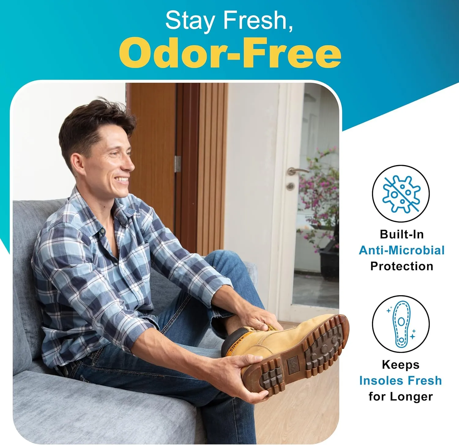 Men’s 8/9 Shoe Insert | Anti-Fatigue Insoles Men & Women | Polyurethane Shoe Sole & Memory Foam Move Insoles | Shoes Insoles for Men & Women