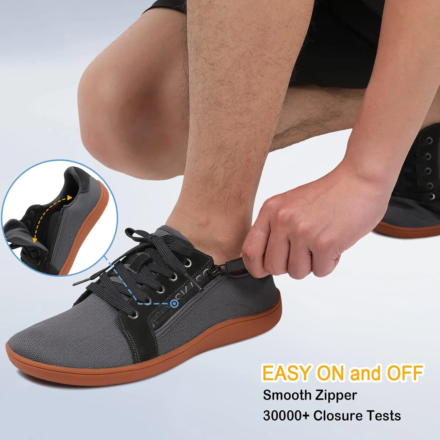 Mens Barefoot Walking Shoes Wide Toe Zero Drop Minimalist Shoes Comfortable Casual Shoes for Gym Driving Office