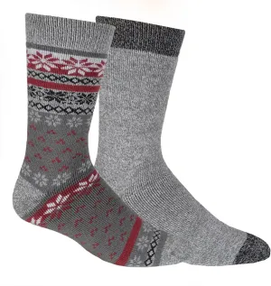 Men's Columbia Medium-Weight Fleece-Lined Thermal Crew Socks (GREY FAIRISLE)