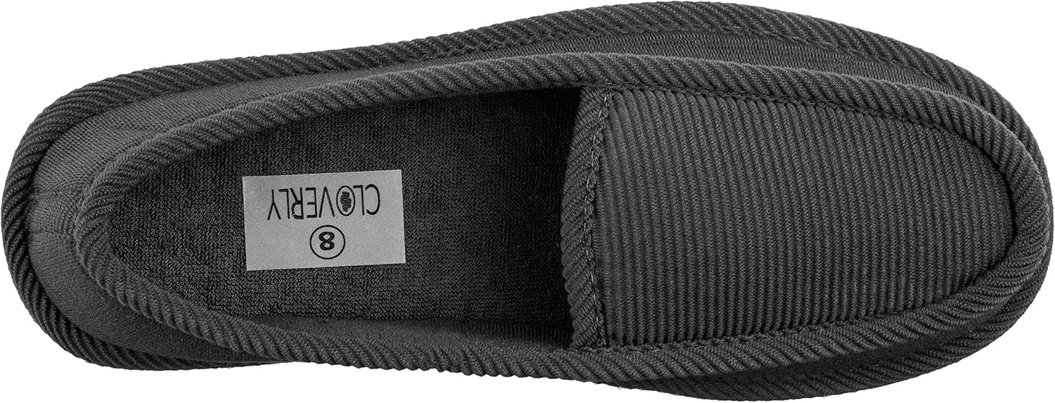 Men's Corduroy House Slippers Moccasins Loafers Slip-on Shoes