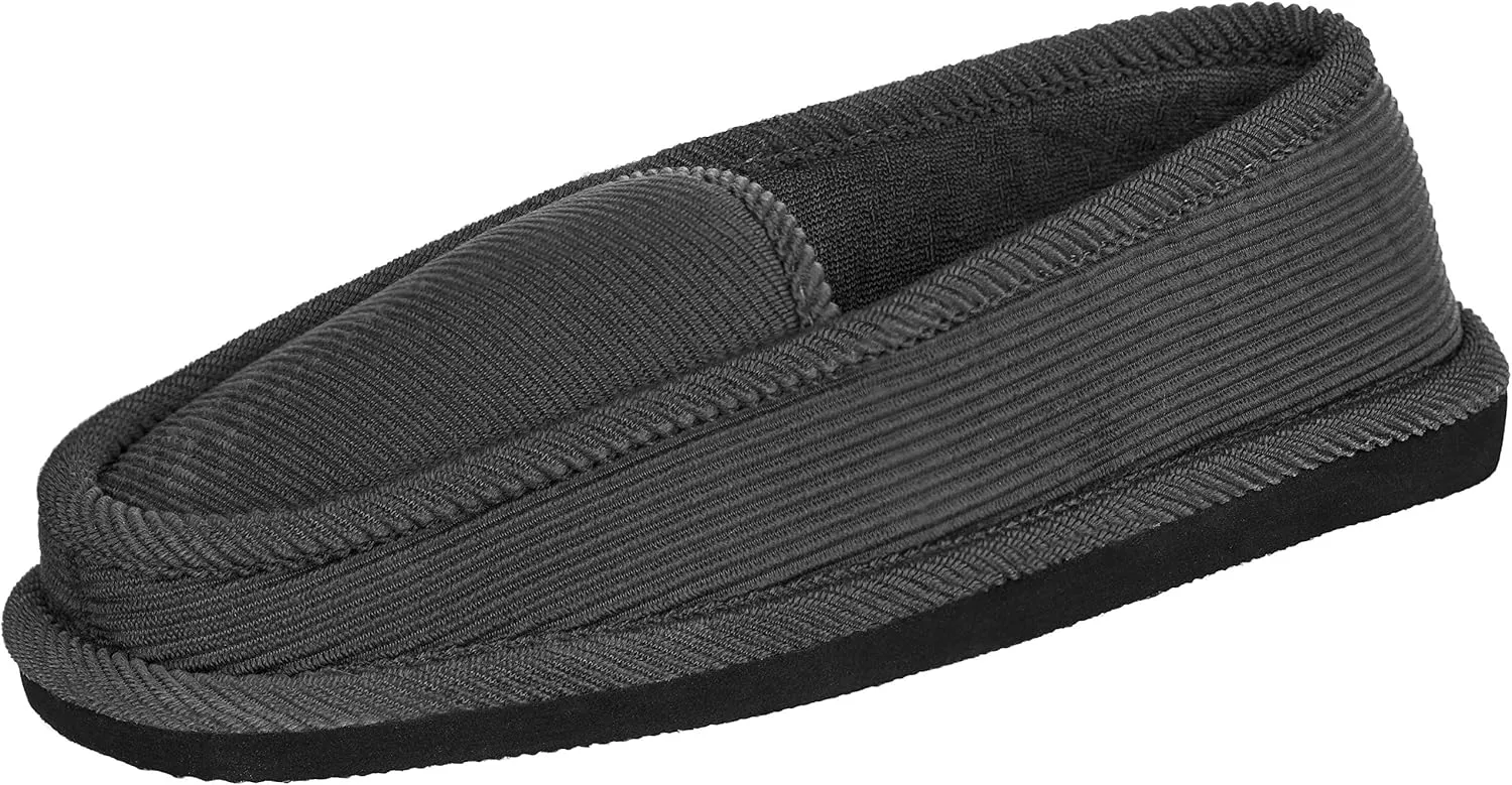 Men's Corduroy House Slippers Moccasins Loafers Slip-on Shoes