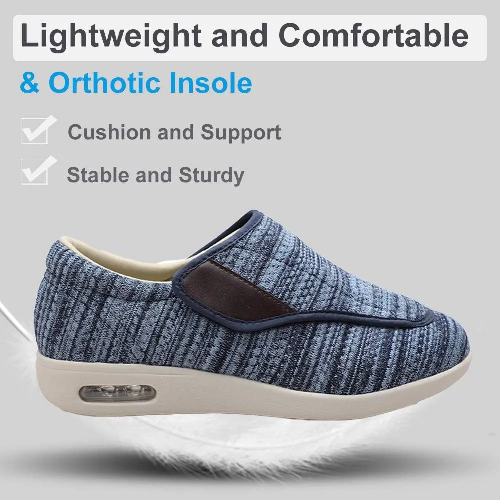 Men's Diabetic Shoes Pain Relief Easy to Slip On Wide Widths Slippers Adjustable Orthopedic with Removable Memory Foam Insoles Lightweight for Seniors Swollen Feet
