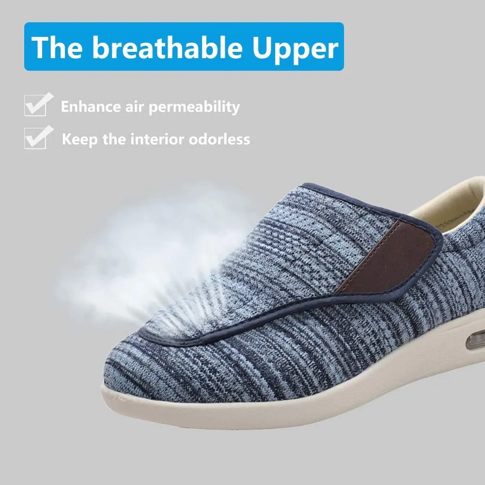 Men's Diabetic Shoes Pain Relief Easy to Slip On Wide Widths Slippers Adjustable Orthopedic with Removable Memory Foam Insoles Lightweight for Seniors Swollen Feet