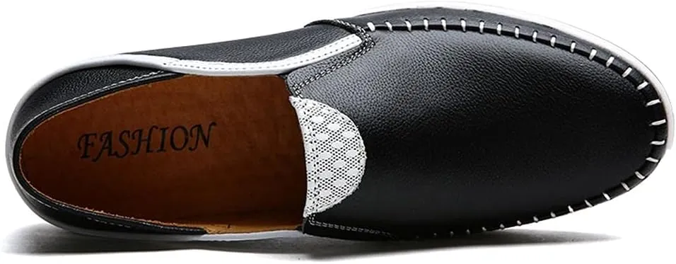 Men's Genuine Leather Loafers Shoes Fashion Slip-on Casual Soft Summer Driving Shoes