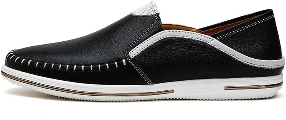 Men's Genuine Leather Loafers Shoes Fashion Slip-on Casual Soft Summer Driving Shoes