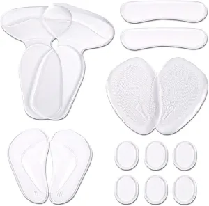 Men's High Heel Insoles - 14 Pcs Clear Silicone Gel Insert Shoes Pad for Foot Pain Relief