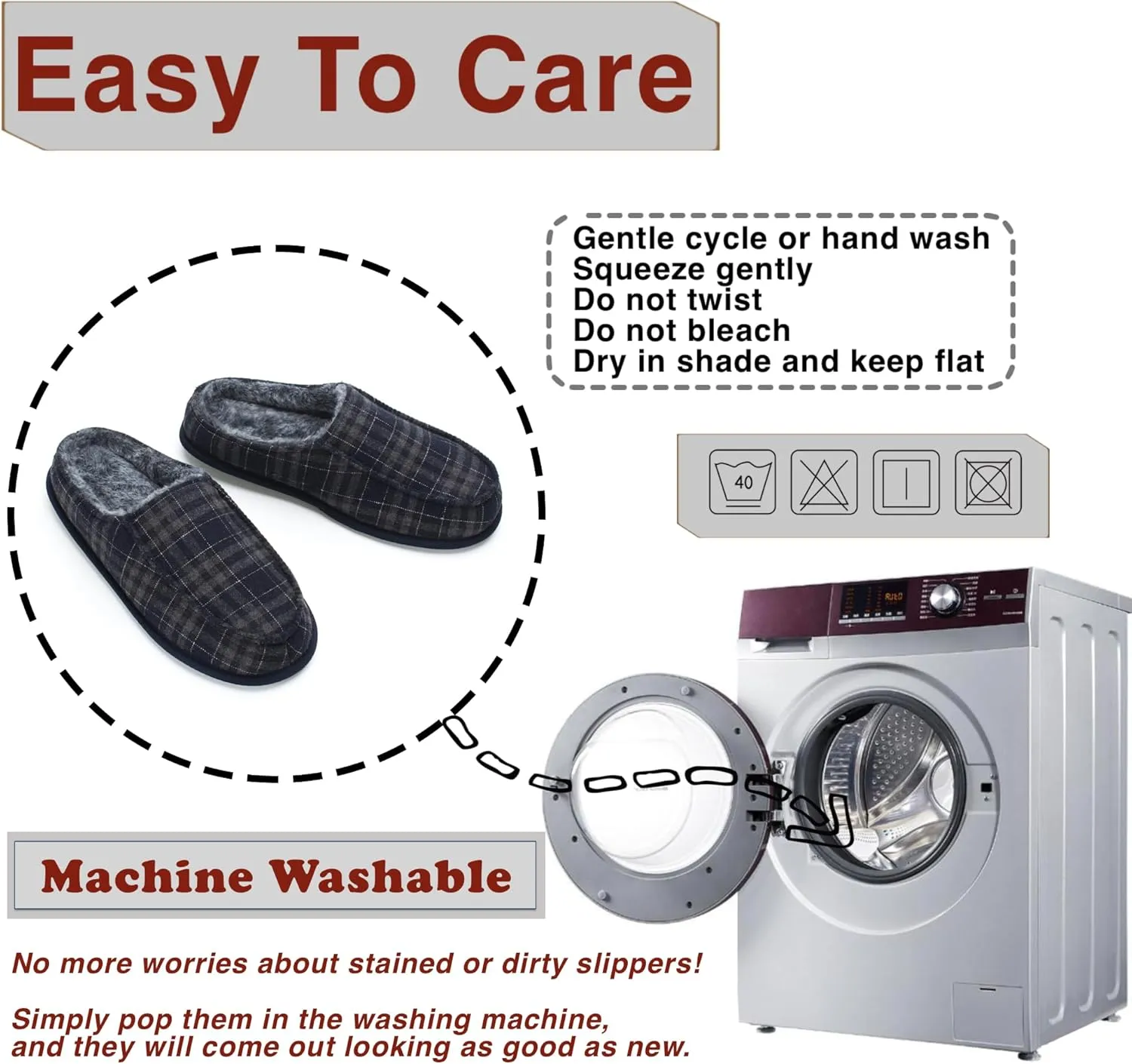Men's House Slippers, Cozy Non-slip Home Shoes, Warm Comfy Indoor Outdoor Moccasin Slip Ons, Unique Christmas Gifts
