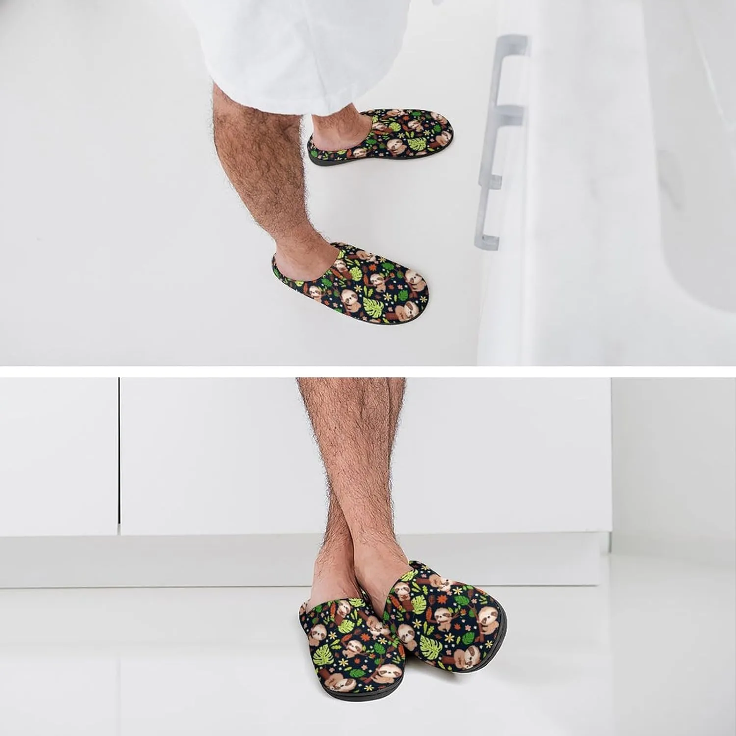 Mens House Slippers Women's Halloween Checkered Cotton Slippers Soft Clog Slippers Non-Slip Sole Indoor Outdoor Shoes