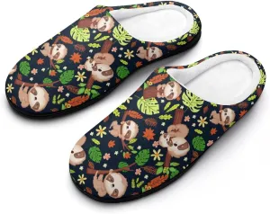 Mens House Slippers Women's Halloween Checkered Cotton Slippers Soft Clog Slippers Non-Slip Sole Indoor Outdoor Shoes