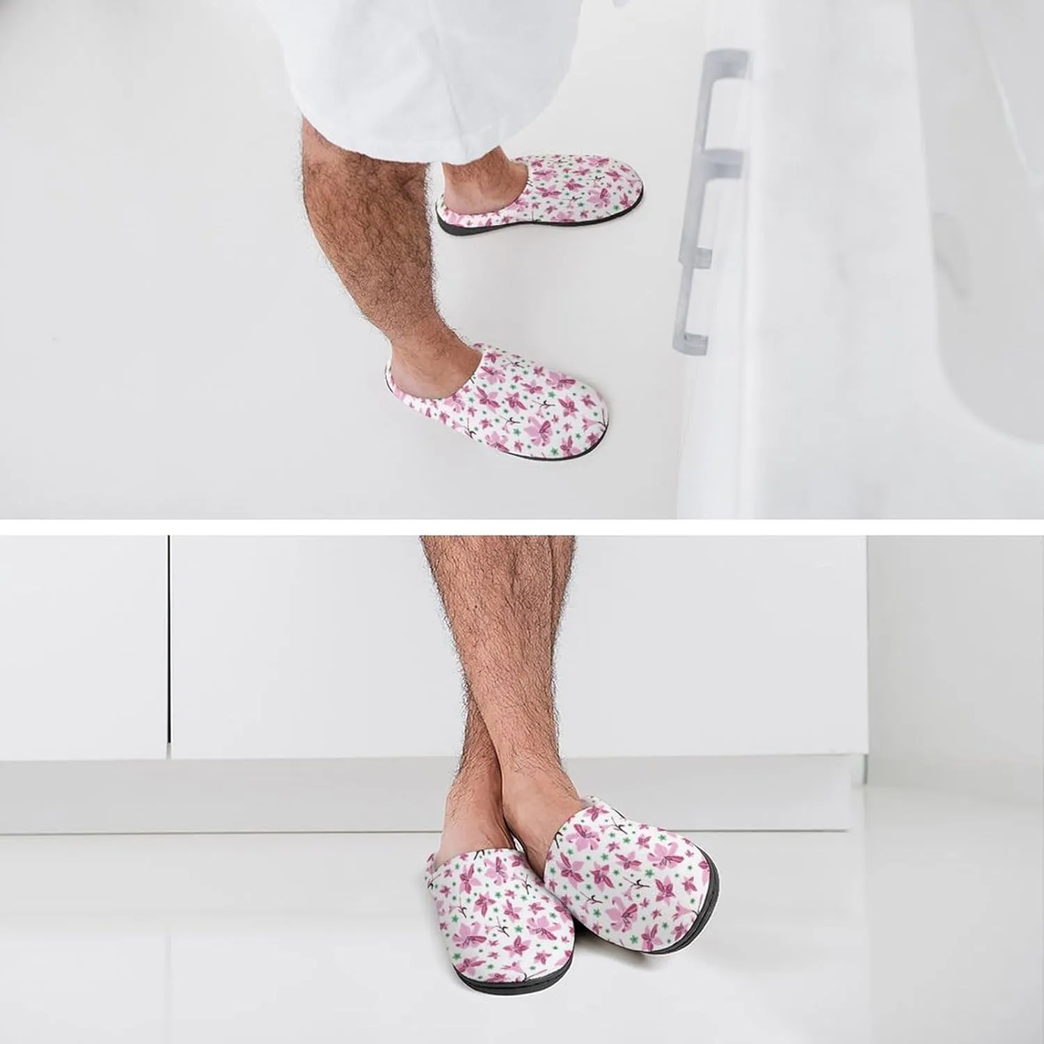 Mens House Slippers Womens Halloween Cotton Slippers Soft Memory Foam Clog Slippers Non-Slip Warm Indoor Outdoor Shoes