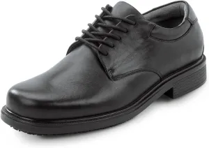 Men's, Huron, Black, Dress Style, MaxTrax Slip Resistant, Soft Toe Work Shoe (9.0 W)