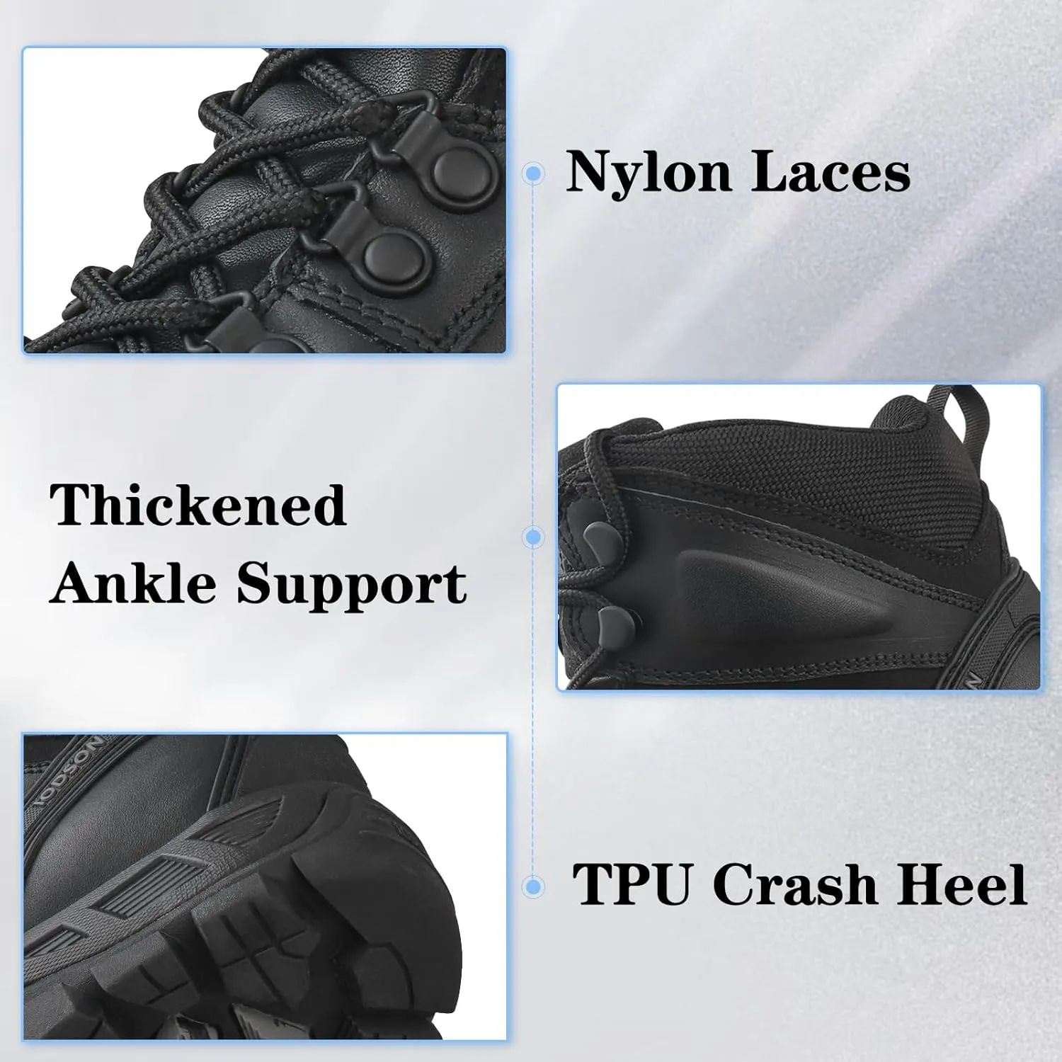 Men‘s Military Boots Waterproof Tactical Boots Durable Work Boot Duty Boots Anti-Silp Hiking Boots Security Boots Ankle Leather Boots