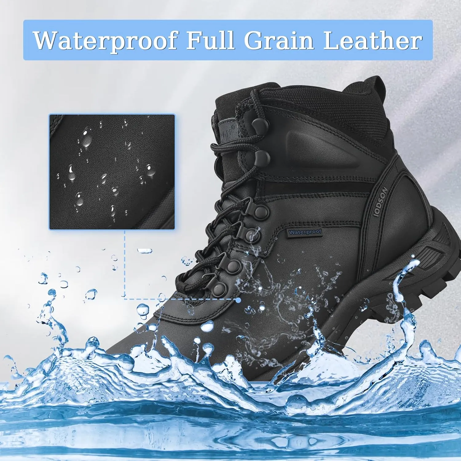 Men‘s Military Boots Waterproof Tactical Boots Durable Work Boot Duty Boots Anti-Silp Hiking Boots Security Boots Ankle Leather Boots
