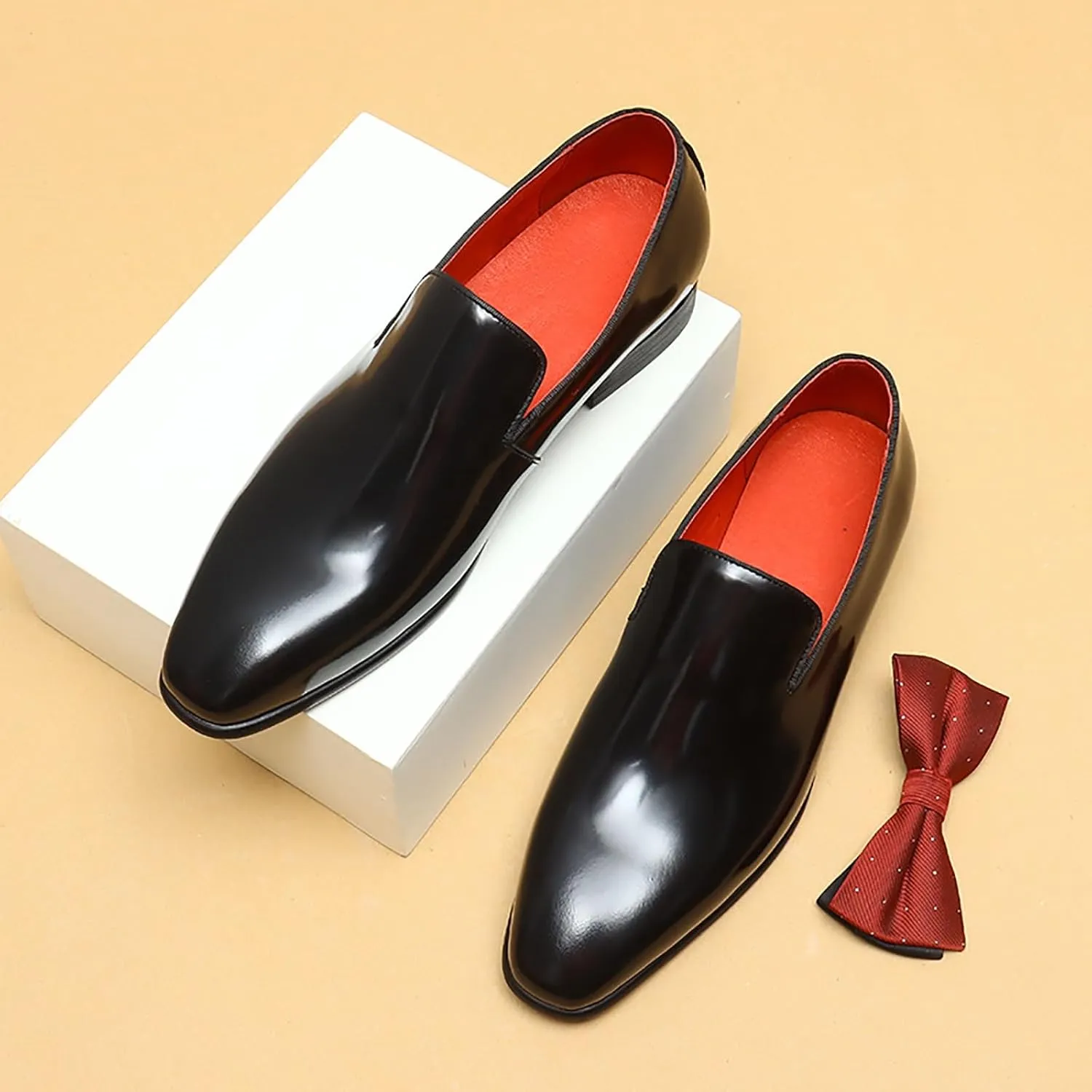 Men's Premium Business Casual Leather Shoes with Breathable Design for Office, Weddings and Formal Events Anti-Slip Rubber Sole