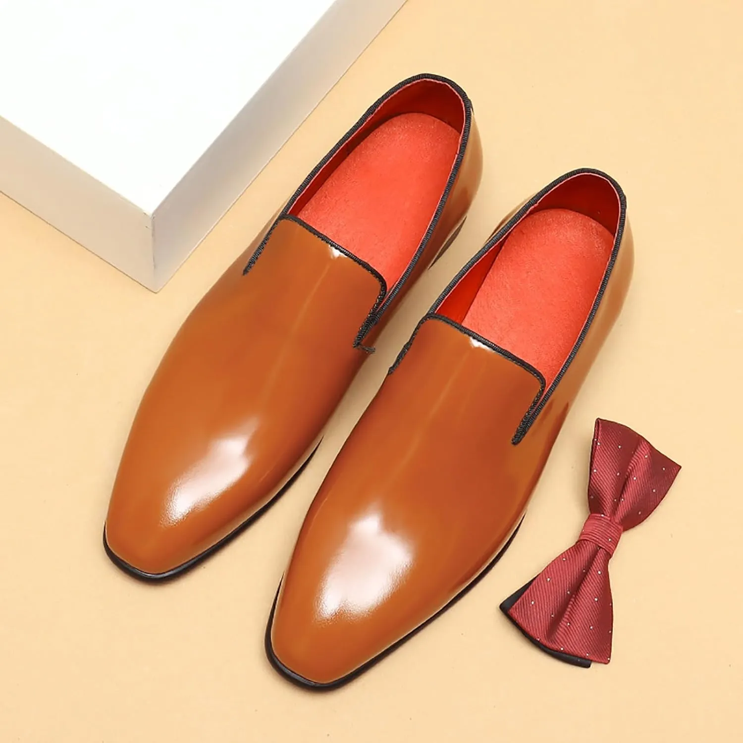 Men's Premium Business Casual Leather Shoes with Breathable Design for Office, Weddings and Formal Events Anti-Slip Rubber Sole