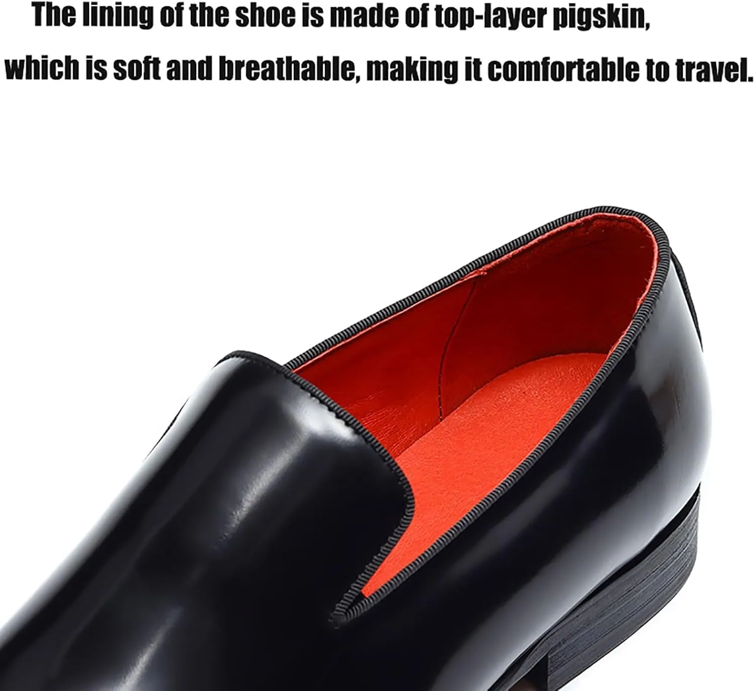 Men's Premium Business Casual Leather Shoes with Breathable Design for Office, Weddings and Formal Events Anti-Slip Rubber Sole