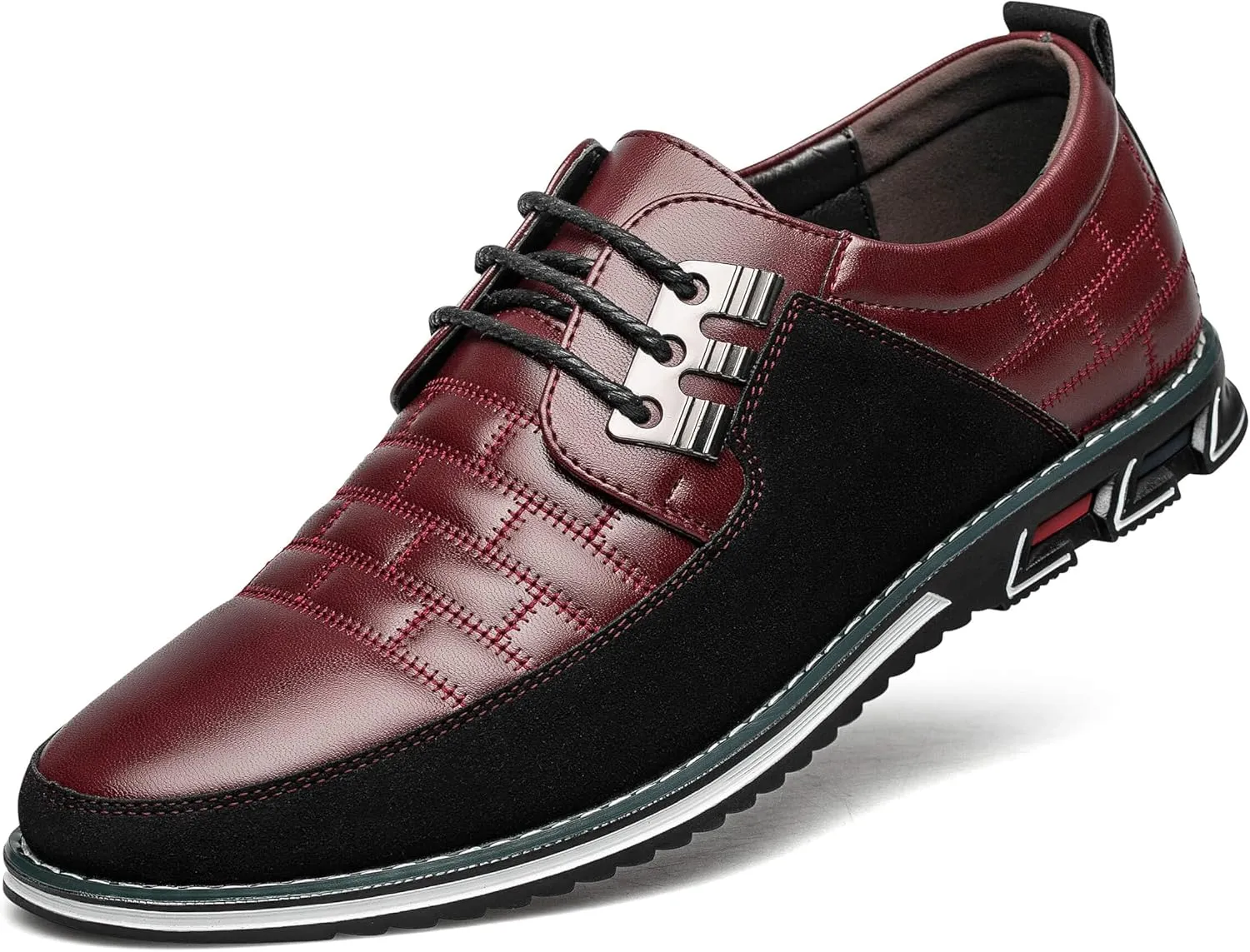 Men's Premium Leather Dress Shoes Comfort Business Casual Oxford Shoes Fashion Dress Sneakers Soft Loafers Derby Shoe for Office Working Walking Driving