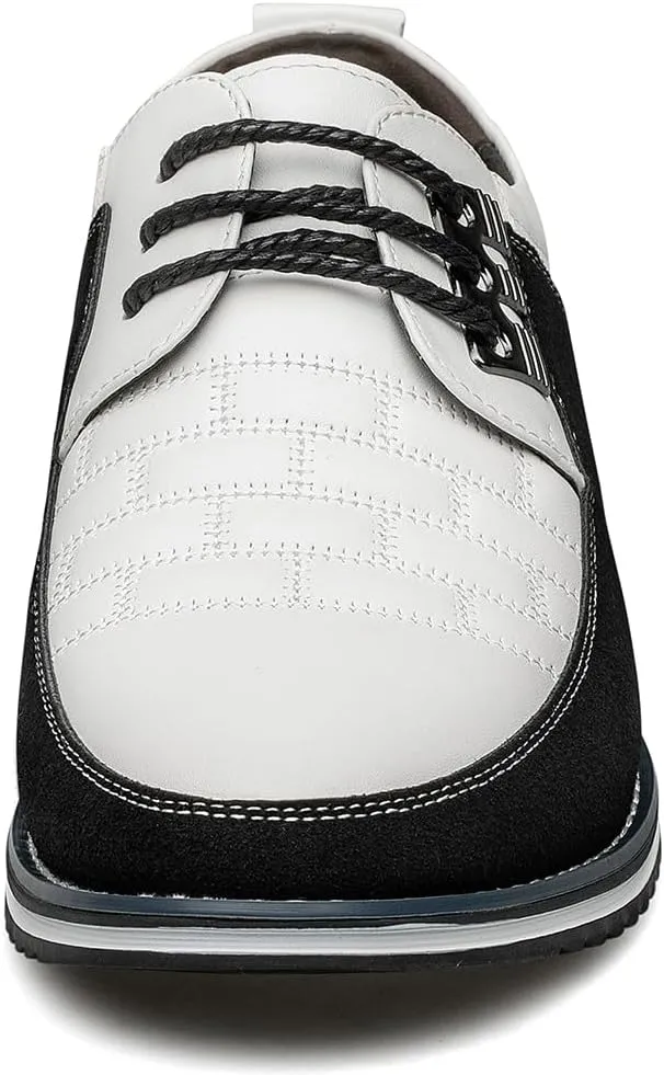 Men's Premium Leather Dress Shoes Comfort Business Casual Oxford Shoes Fashion Dress Sneakers Soft Loafers Derby Shoe for Office Working Walking Driving