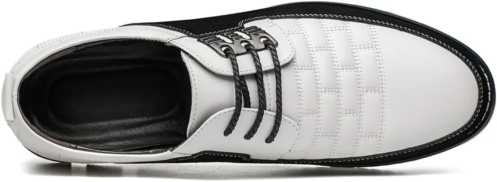 Men's Premium Leather Dress Shoes Comfort Business Casual Oxford Shoes Fashion Dress Sneakers Soft Loafers Derby Shoe for Office Working Walking Driving