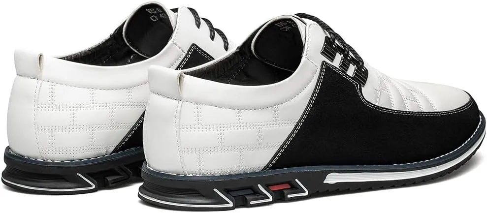 Men's Premium Leather Dress Shoes Comfort Business Casual Oxford Shoes Fashion Dress Sneakers Soft Loafers Derby Shoe for Office Working Walking Driving