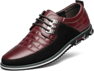 Men's Premium Leather Dress Shoes Comfort Business Casual Oxford Shoes Fashion Dress Sneakers Soft Loafers Derby Shoe for Office Working Walking Driving