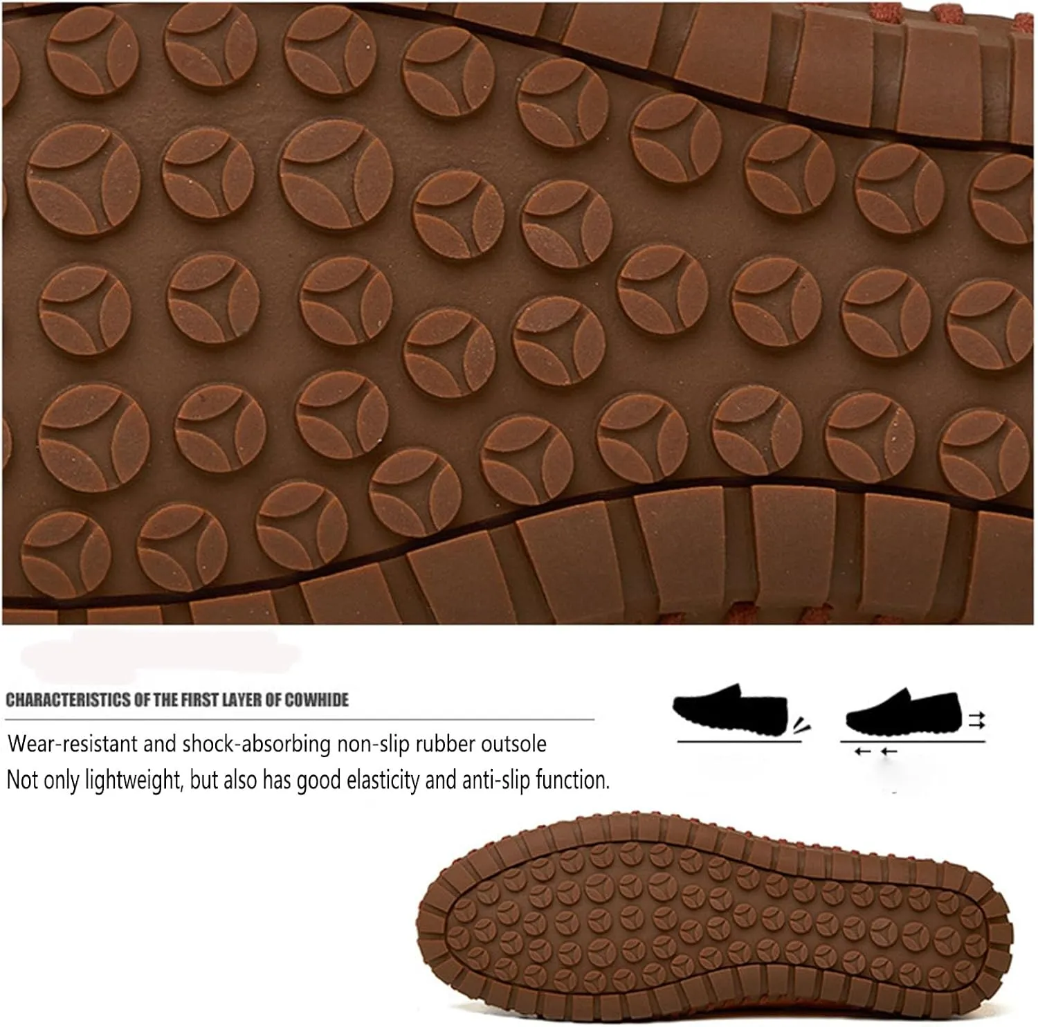Men's Retro Hand-Stitched Leather Soft-Soled Loafers Fashion Casual Comfortable Soft Non-Slip Walking Shoes