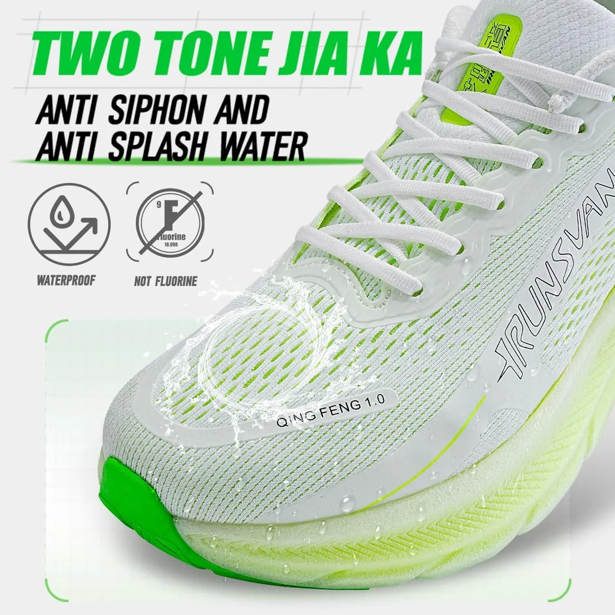 Men's Road Sneakers Cushioned Marathon Running Shoes Carbon Plate Anti Torsion with Arch Support Lightweight Breathable