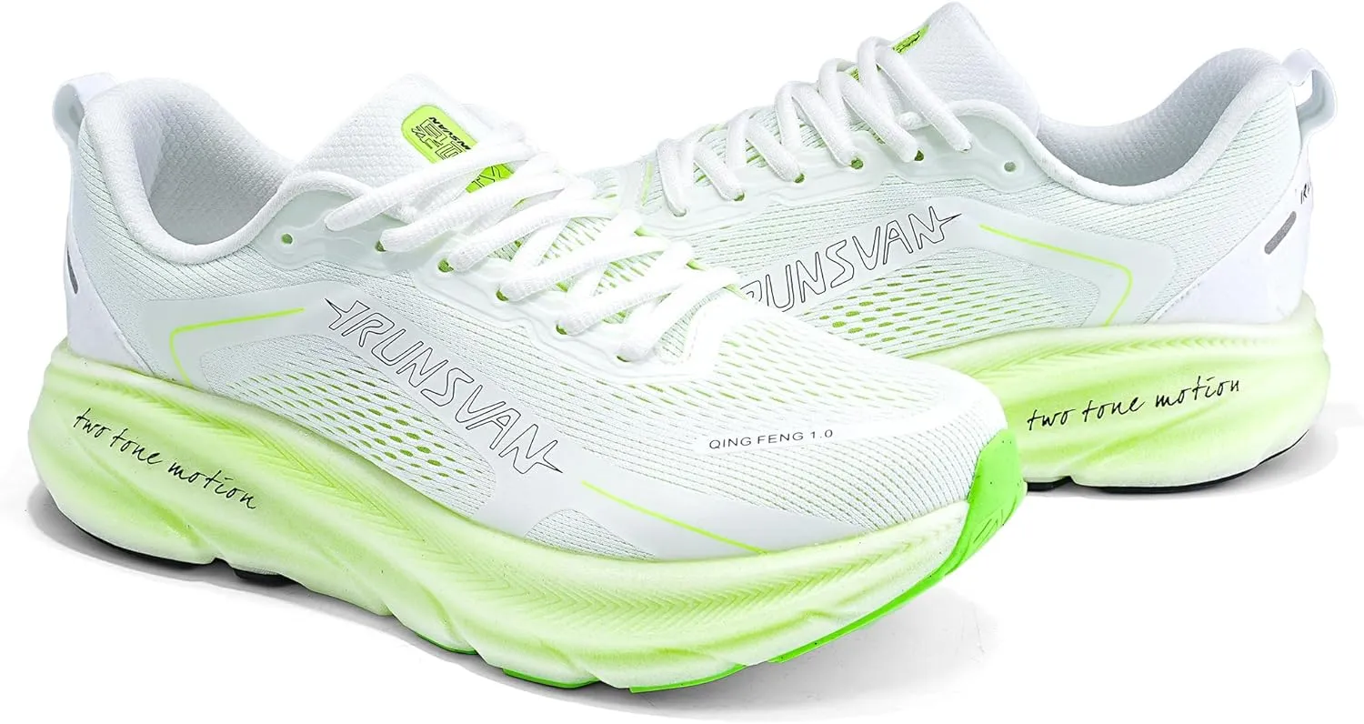 Men's Road Sneakers Cushioned Marathon Running Shoes Carbon Plate Anti Torsion with Arch Support Lightweight Breathable