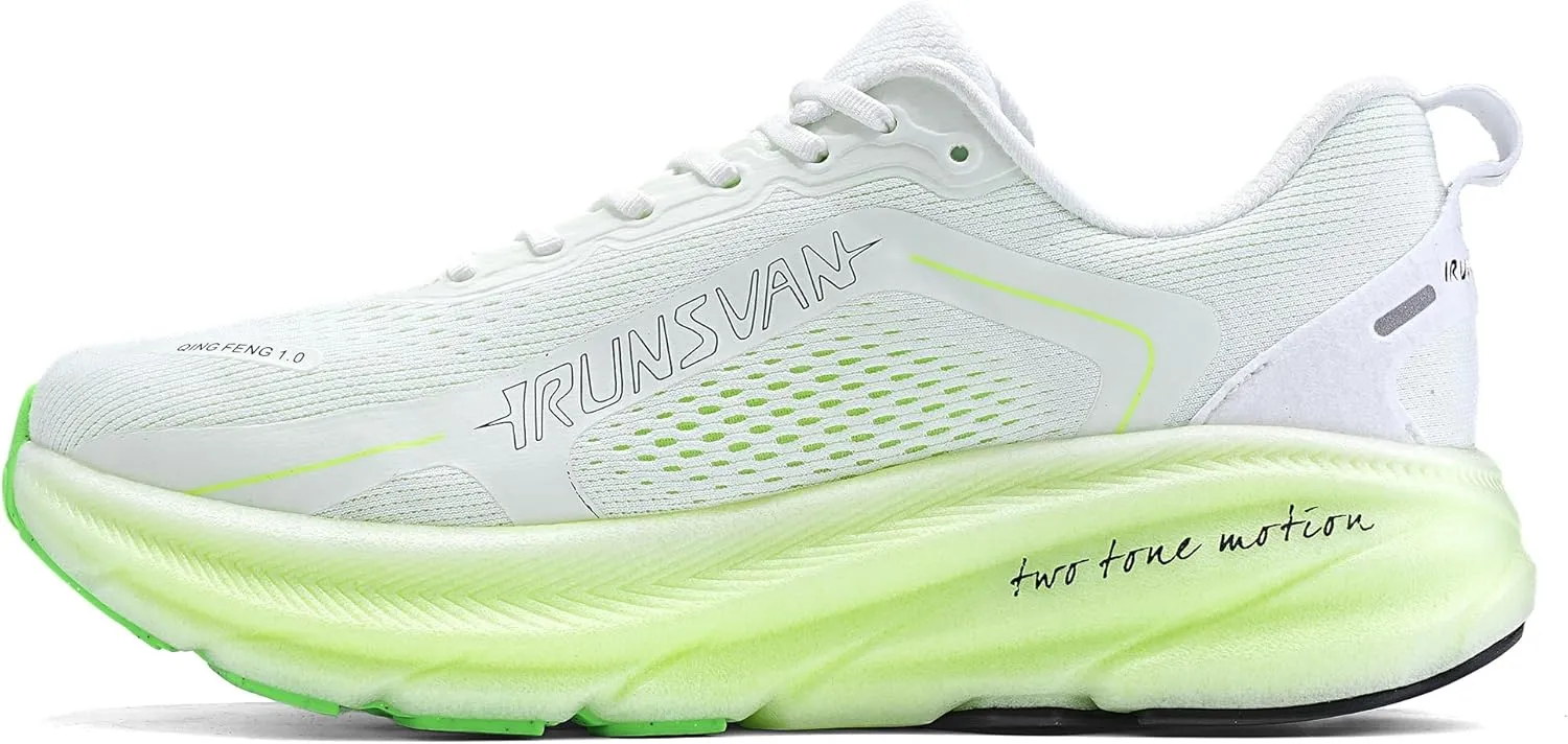 Men's Road Sneakers Cushioned Marathon Running Shoes Carbon Plate Anti Torsion with Arch Support Lightweight Breathable