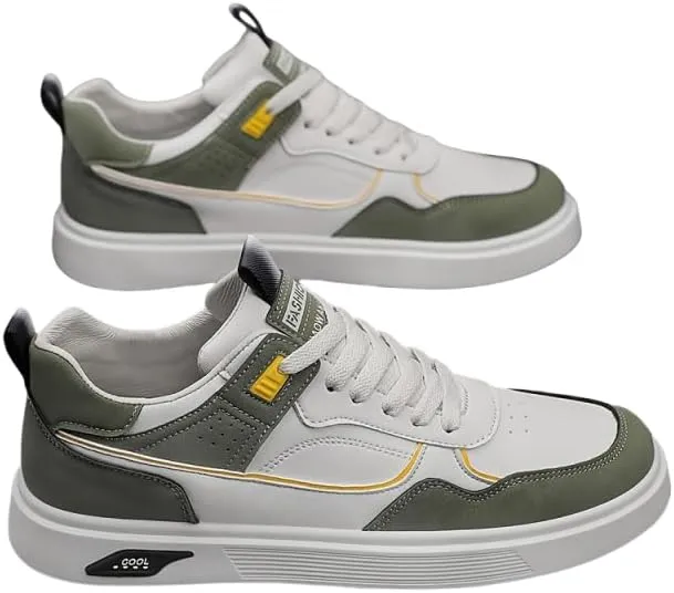 Men's Skateboarding Shoes Casual Lace-up Sneakers - Solid Color Low Top PU Trainers, All-Season Round Toe Footwear with Fabric Inner, PVC Sole, Cloth Insole for Everyday Wear