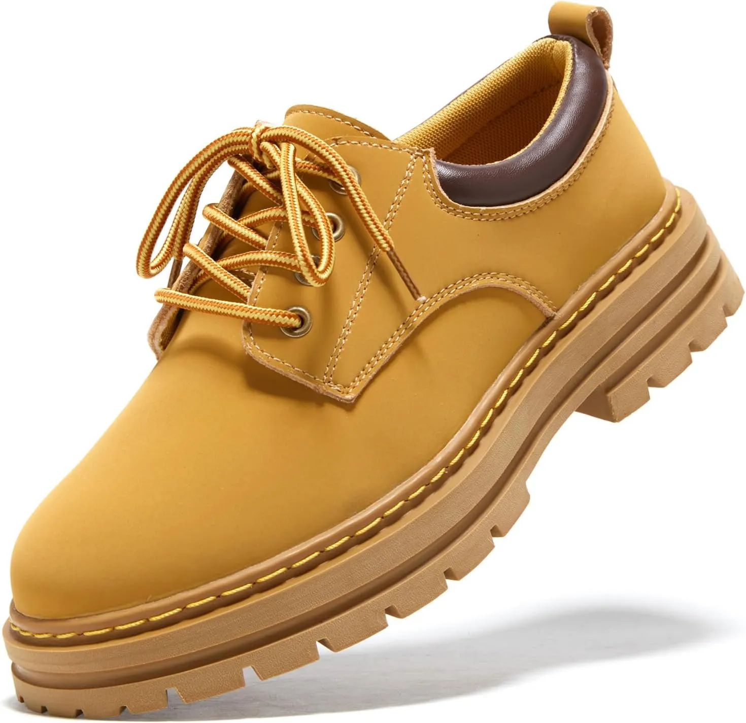 Mens Soft Toe Work Shoes Oxford Leather Stylish Dress Non Slip Resistant Comfortable Casual Wolking Shoes for Men