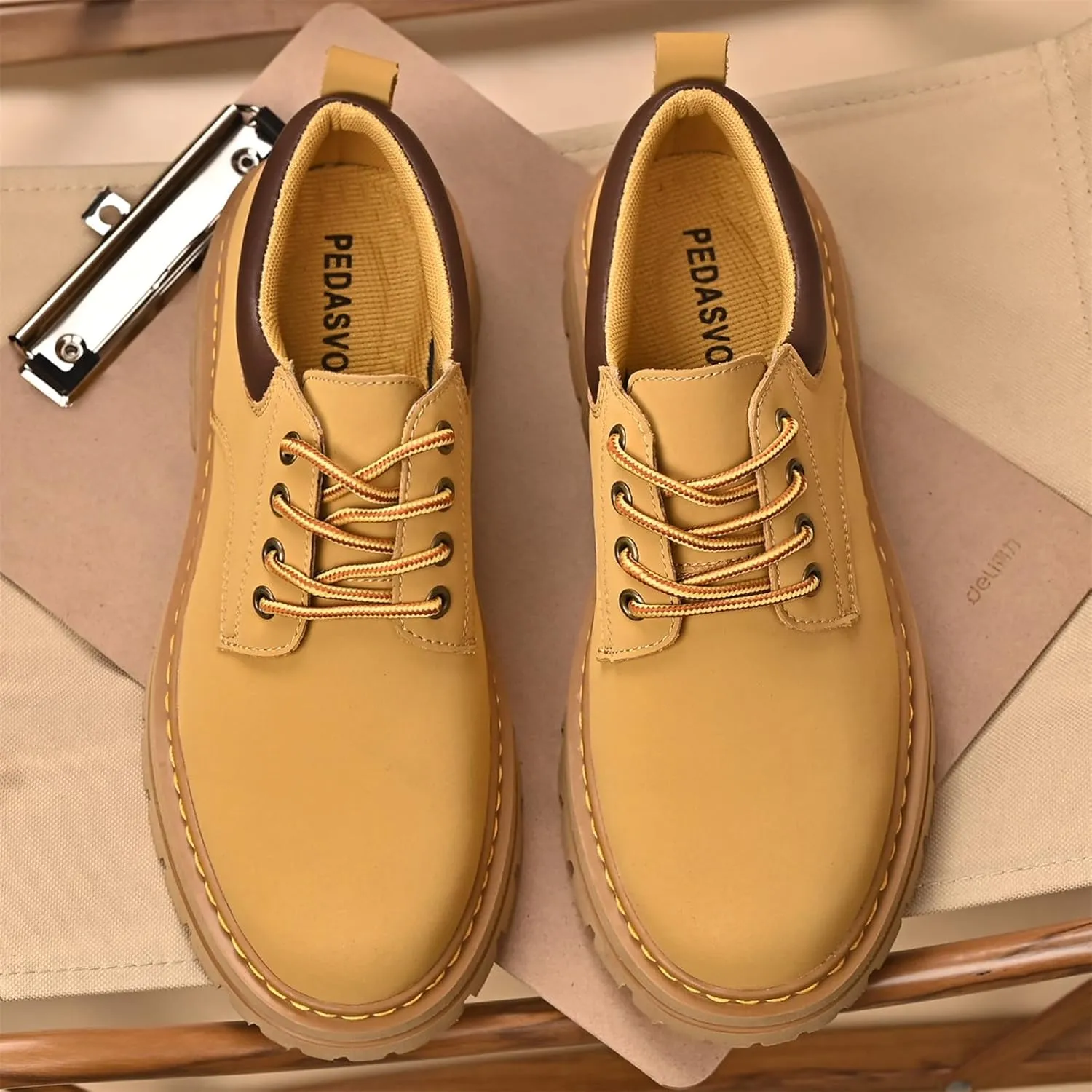 Mens Soft Toe Work Shoes Oxford Leather Stylish Dress Non Slip Resistant Comfortable Casual Wolking Shoes for Men