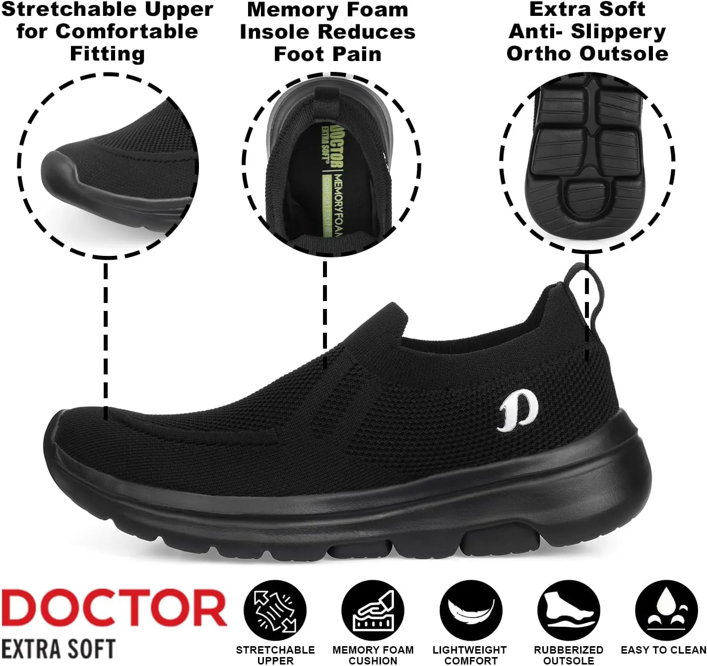 Men's Sports Shoes with Memory Foam Cushioned Insole| Running Walking Gym Training Jogging Athletics| Comfortable & Stylish| Casual & Lightweight|Slipon Sneaker Gent's Boy's ART-2008