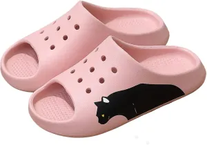 Men's Summer Soft Slippers Home Indoor Non-Slip Bathroom Bath Deodorant Couple Sandals Outdoor,Pink,39-40