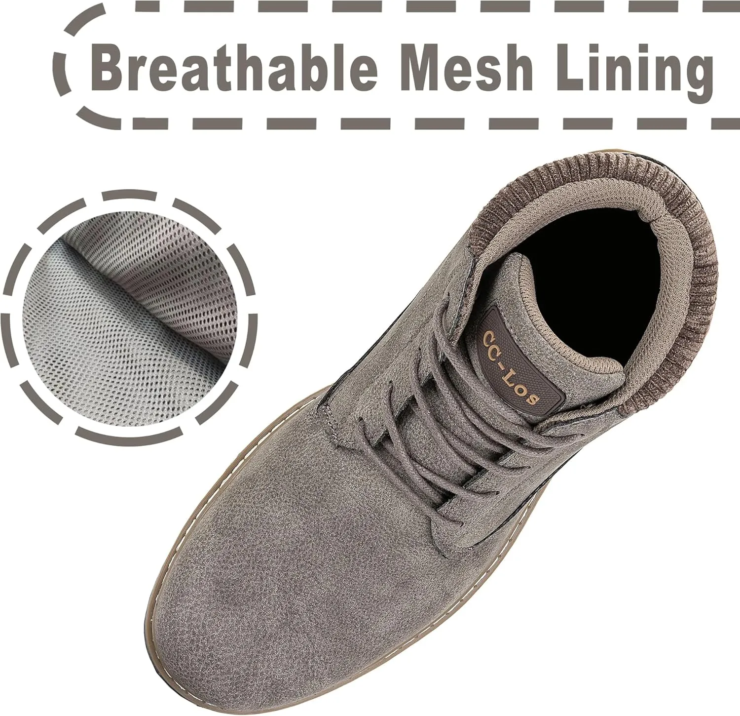 Men's Waterproof Mid-Top Chukka Boots for Work Everyday Wear Casual Outdoor