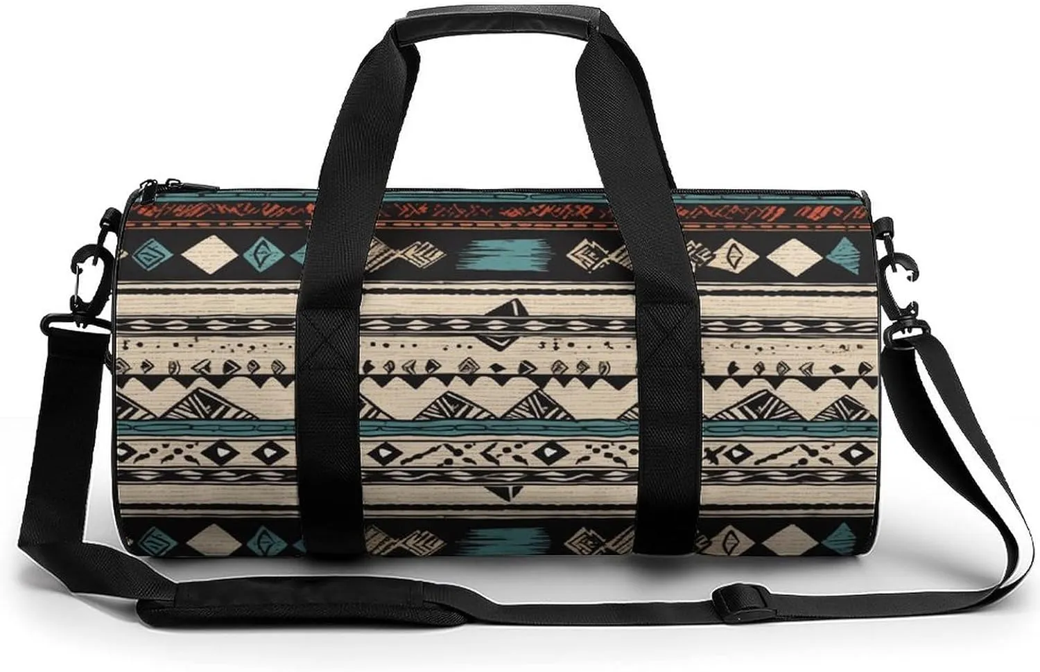 Mens Womens Gym Bag, Native American Patterns Print Duffle Bags,travel Gym Duffle Bag,garment Duffle Bag,gym Bag with Shoe Compartment, 17.7in/9in/9in