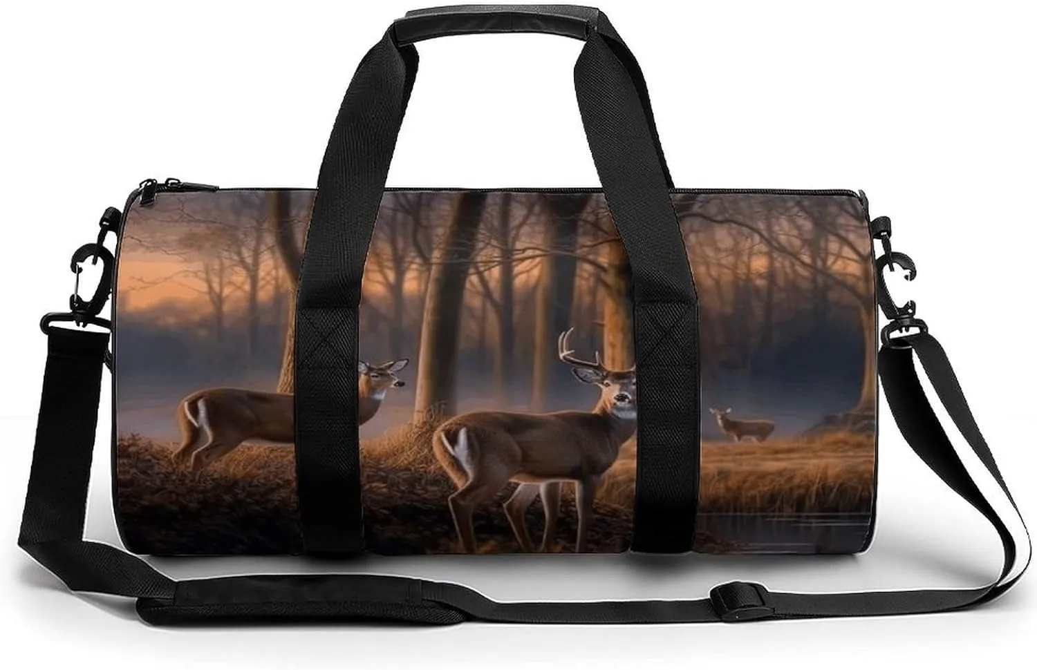 Mens Womens Gym Bag, Nature Wild Animal Deers Print Duffle Bags,travel Gym Duffle Bag,garment Duffle Bag,gym Bag with Shoe Compartment