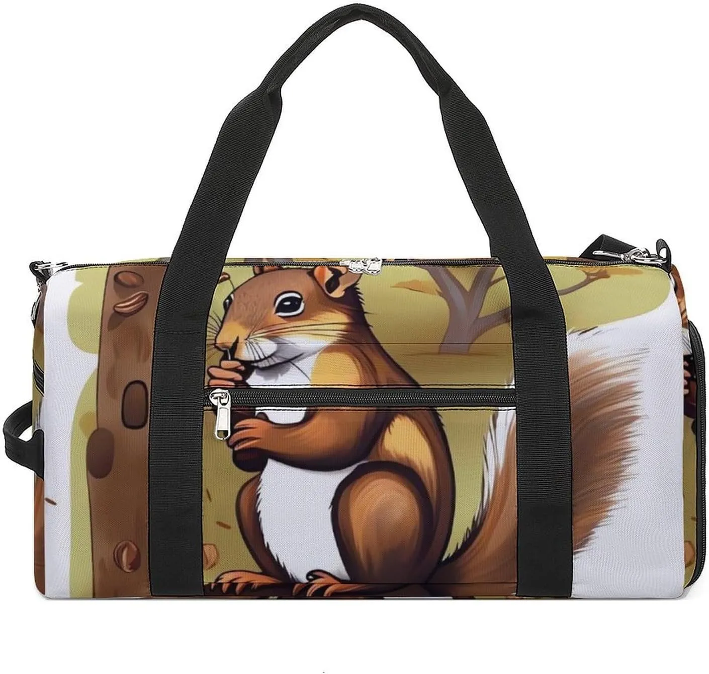 Mens Womens Gym Bag, Nut-eating Squirrel Print Duffle Bags,travel Gym Duffle Bag,garment Duffle Bag,gym Bag with Shoe Compartment