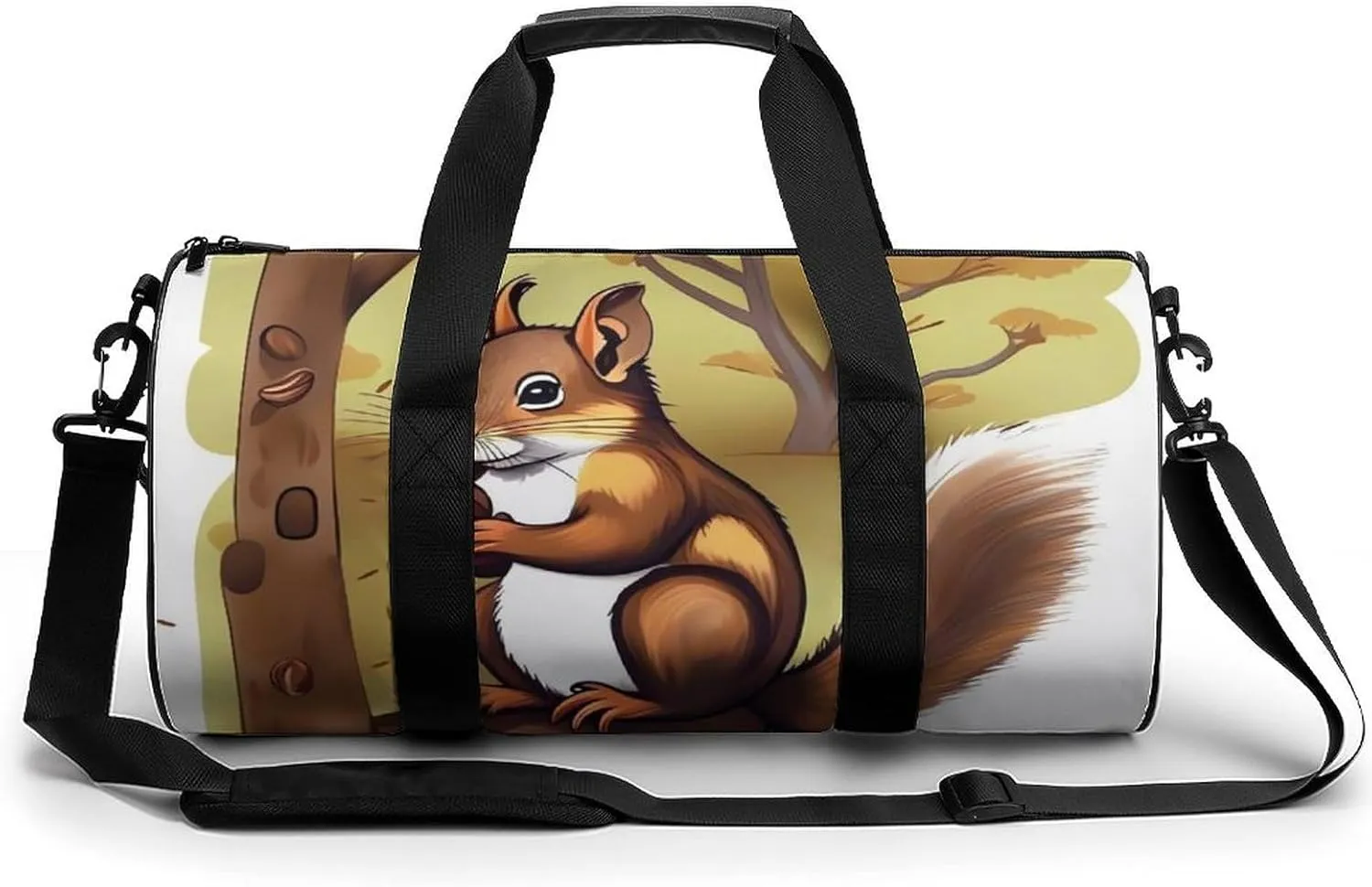 Mens Womens Gym Bag, Nut-eating Squirrel Print Duffle Bags,travel Gym Duffle Bag,garment Duffle Bag,gym Bag with Shoe Compartment