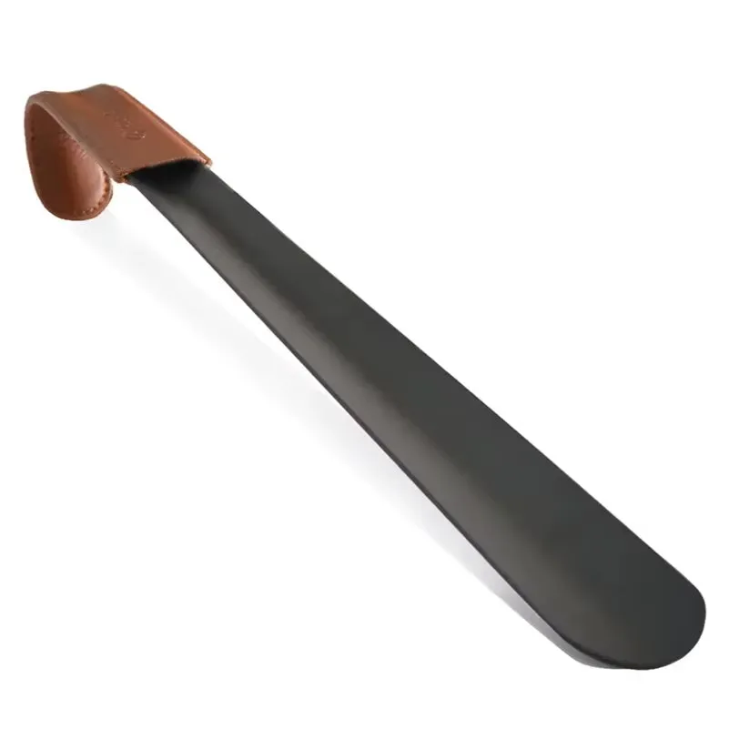 Metal Shoe Horn 42Cm Long Handled Stainless Steel Shoe Horn with Leather Strap Shoehorn for Seniors Extra Long Shoe Accessories